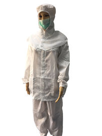Полиэстера одежды ESD чистой комнаты куртка и брюки безопасного анти- статическая классифицируют 1000 - 10000