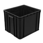 коробка ESD PP черноты чистой комнаты 600x400x230mm анти- статическая