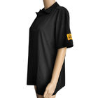 Unisex анти- статических футболок ESD 96% хлопок черное для лаборатории чистой комнаты
