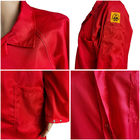 Coverall халата ESD 96% хлопок красный противостатический с такой же боковиной из цветного каучука