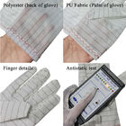 Корпия перчаток ESD белой ткани PU нашивки анти- статическая свободная от для промышленной чистой комнаты