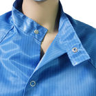 Куртка круглого рукава одежды ESD нашивки шеи 5mm безопасного анти- статического длинного верхняя