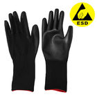 Удлините покрытую ладонь PU ESD анти- статического полиэстера перчаток черную