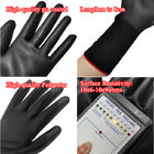 Удлините покрытую ладонь PU ESD анти- статического полиэстера перчаток черную