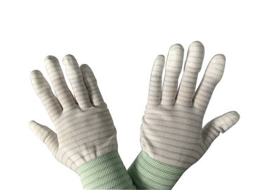 PVC ладони поставил точки тип анти- статической нейлон PU перчаток руки покрытый верхней частью Striped