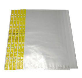 Отверстия бумажника 11 документа полиэтилена A4 A3 Esd хранят края бумажника мягкие желтые