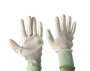Белая ладонь полиуретана покрыла перчатку вкладыша полиэстера анти- статических перчаток безшовную