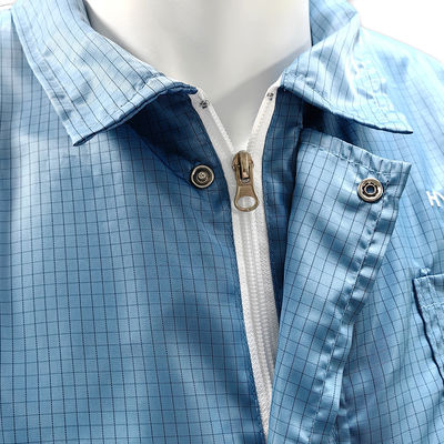 Чистая комната ESD Антистатическая куртка с ресницей Zipper Белая сетка На спине Антистатическая лабораторная куртка