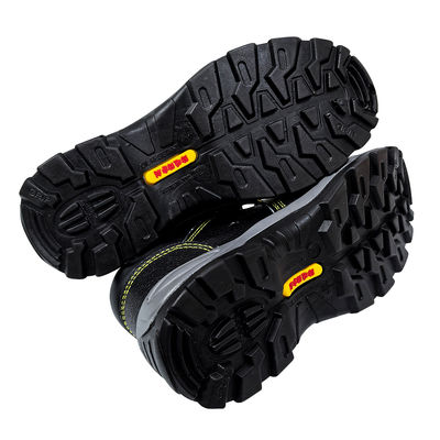 Черные защитные рабочие ботинки с антипрокольной стелькой и стальным подноском