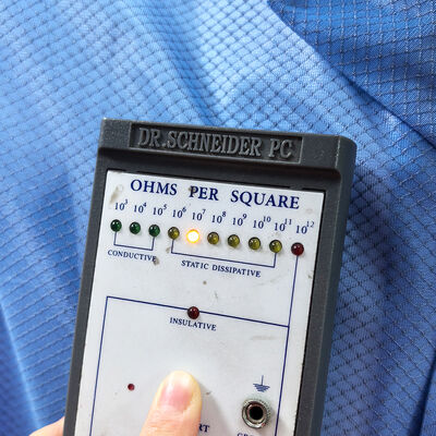 ESD Anti Static 96% Polyester+4% Carbon Fiber Diamond Grid Lab Coat