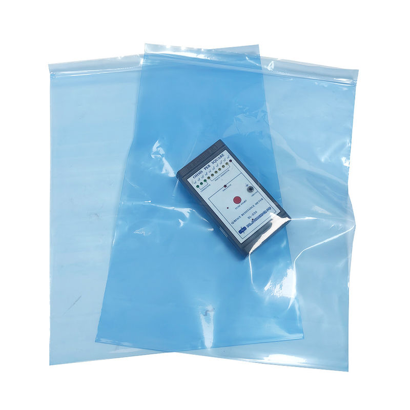 Синий PE ESD Zip Lock Shielding Bag для упаковки в чистых помещениях